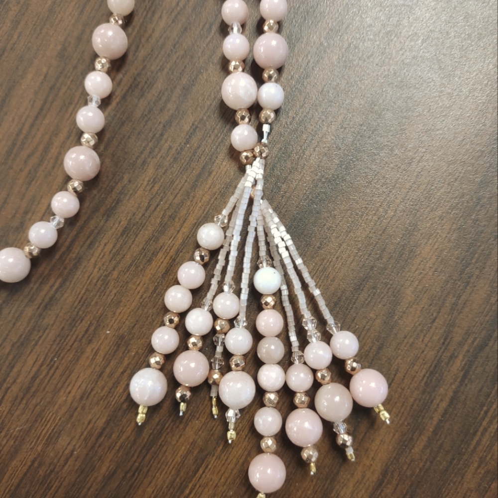 Pink opal lariat